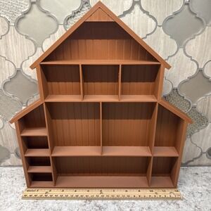 Barn Shape Trinket Shelf Tray Display Brown Miniatures Minis 3D Printed 12x13"